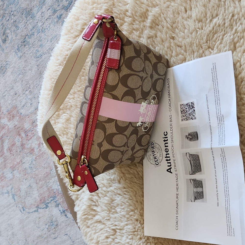 Coach Signature Heritage Pink Stripe Bag 💗